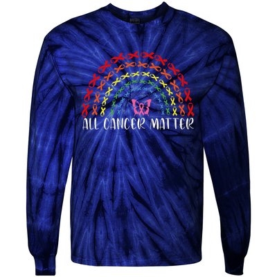 All Cancer Matters Awareness Support World Cancer Day Tie-Dye Long Sleeve Shirt