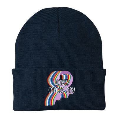 All Cancer Matters Awareness Day Ribbon Support Knit Cap Winter Beanie