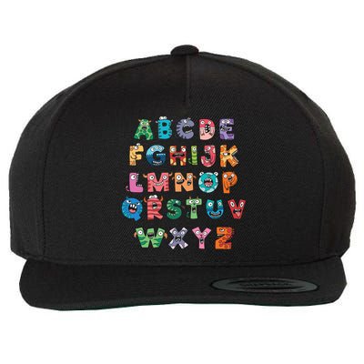 Abc Cute Monster Alphabet Halloween Teacher Costume Wool Snapback Cap