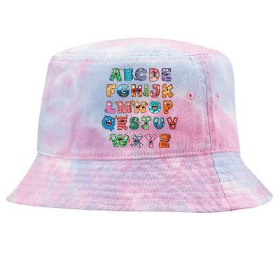 Abc Cute Monster Alphabet Halloween Teacher Costume Tie-Dyed Bucket Hat