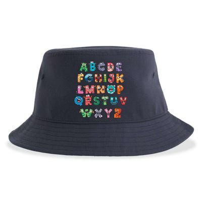 Abc Cute Monster Alphabet Halloween Teacher Costume Sustainable Bucket Hat