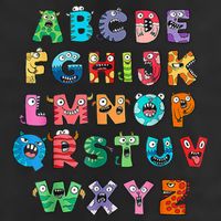 ABC Cute Monster Alphabet Halloween Teacher Costume 7 Panel Mesh Trucker Snapback Hat