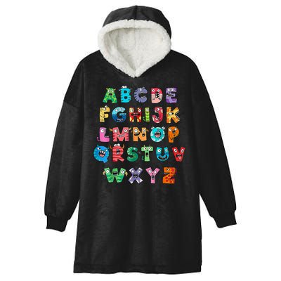 ABC Cute Monster Alphabet Halloween Teacher Costume Hooded Wearable Blanket