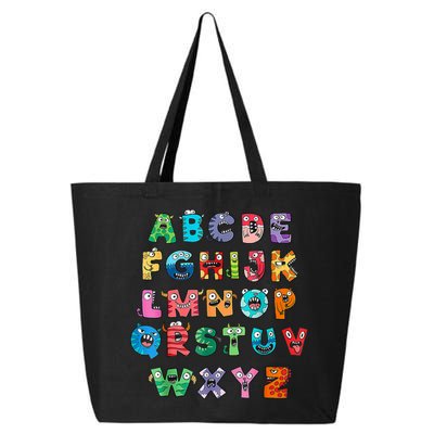 ABC Cute Monster Alphabet Halloween Teacher Costume 25L Jumbo Tote