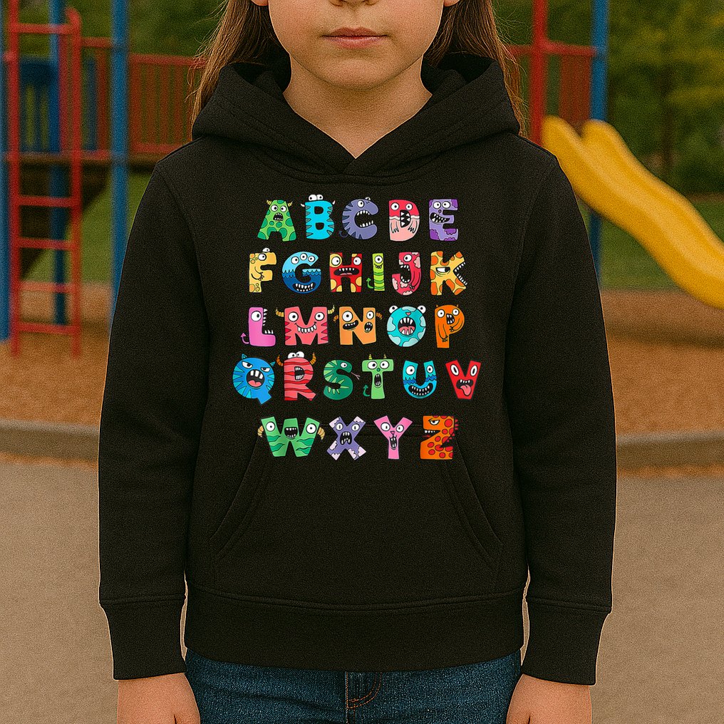 ABC Cute Monster Alphabet Halloween Teacher Costume Kids Hoodie
