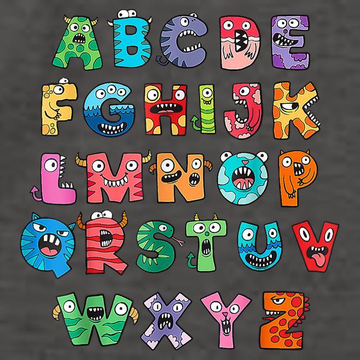 ABC Cute Monster Alphabet Halloween Teacher Costume Vector Backpack