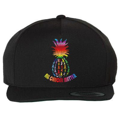 All Cancer Matters Awareness I World Cancer Pineapple Wool Snapback Cap