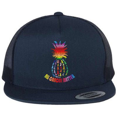 All Cancer Matters Awareness I World Cancer Pineapple Flat Bill Trucker Hat