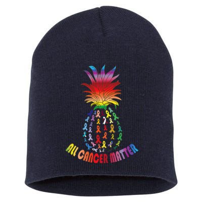 All Cancer Matters Awareness I World Cancer Pineapple Short Acrylic Beanie