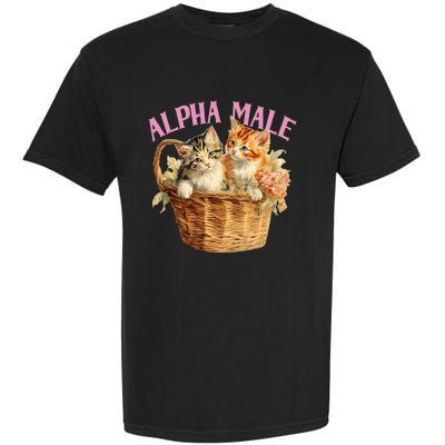 Alpha Cat Male Ironic Funny Kitten Weird Humor Kittens Garment-Dyed Heavyweight T-Shirt