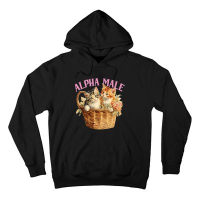 Alpha Cat Male Ironic Funny Kitten Weird Humor Kittens Hoodie