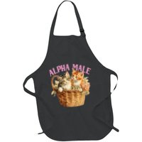 Alpha Cat Male Ironic Funny Kitten Weird Humor Kittens Full-Length Apron With Pockets