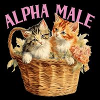 Alpha Cat Male Ironic Funny Kitten Weird Humor Kittens Full-Length Apron With Pockets