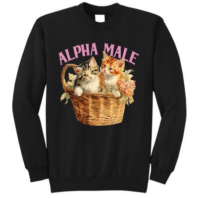 Alpha Cat Male Ironic Funny Kitten Weird Humor Kittens Sweatshirt