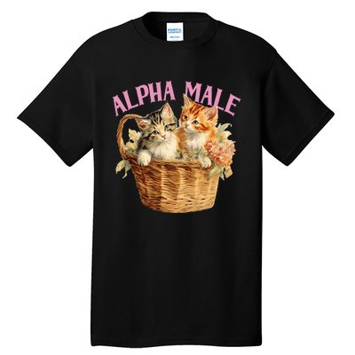 Alpha Cat Male Ironic Funny Kitten Weird Humor Kittens Tall T-Shirt