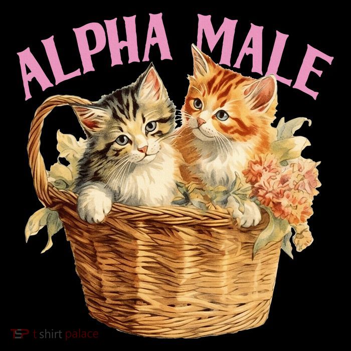 Alpha Cat Male Ironic Funny Kitten Weird Humor Kittens Drawstring Bag