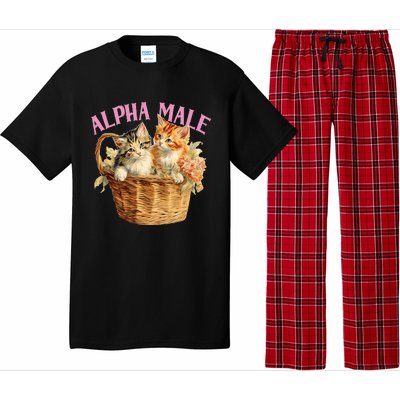 Alpha Cat Male Ironic Funny Kitten Weird Humor Kittens Pajama Set