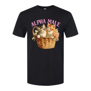 Alpha Cat Male Ironic Funny Kitten Weird Humor Kittens Softstyle CVC T-Shirt