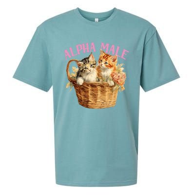 Alpha Cat Male Ironic Funny Kitten Weird Humor Kittens Sueded Cloud Jersey T-Shirt