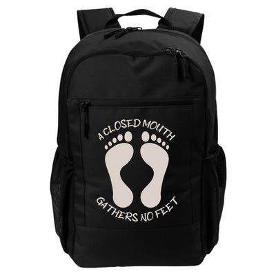 A Closed Mouth Gathers No Feet Funny Pun Corny Dad Joke Backpack