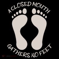 A Closed Mouth Gathers No Feet Funny Pun Corny Dad Joke Flatbill Hat