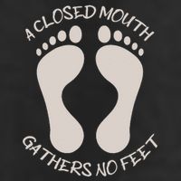 A Closed Mouth Gathers No Feet Funny Pun Corny Dad Joke Golf Towel