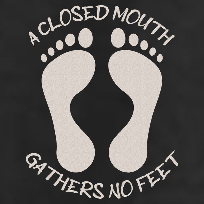 A Closed Mouth Gathers No Feet Funny Pun Corny Dad Joke Golf Towel