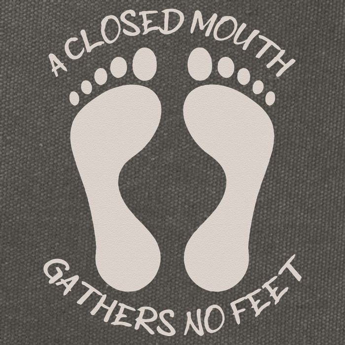 A Closed Mouth Gathers No Feet Funny Pun Corny Dad Joke Cotton Canvas Backpack