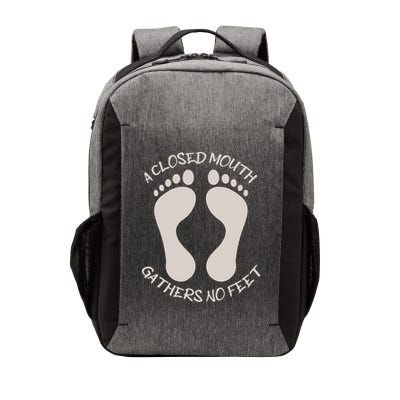 A Closed Mouth Gathers No Feet Funny Pun Corny Dad Joke Vector Backpack
