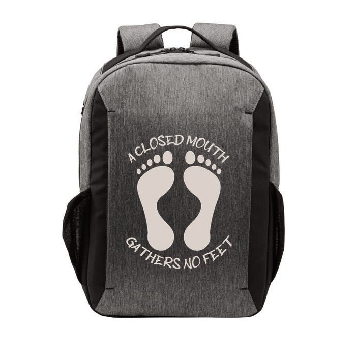 A Closed Mouth Gathers No Feet Funny Pun Corny Dad Joke Vector Backpack