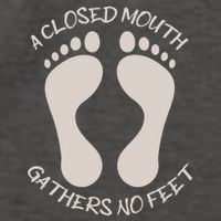 A Closed Mouth Gathers No Feet Funny Pun Corny Dad Joke Vector Backpack
