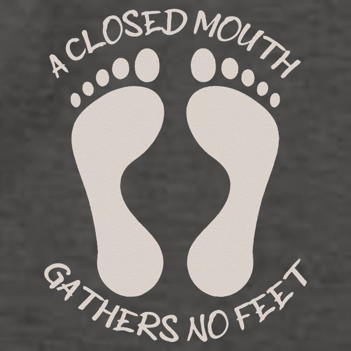 A Closed Mouth Gathers No Feet Funny Pun Corny Dad Joke Vector Backpack