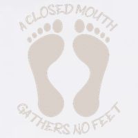 A Closed Mouth Gathers No Feet Funny Pun Corny Dad Joke Garment-Dyed Sweatshirt