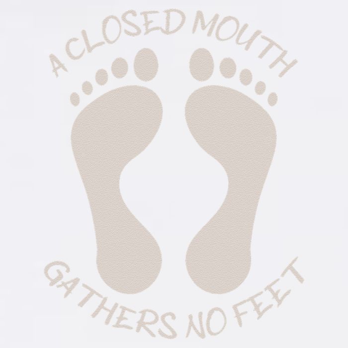 A Closed Mouth Gathers No Feet Funny Pun Corny Dad Joke Garment-Dyed Sweatshirt
