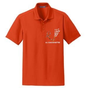 All Cancer Matters Awareness Day Ribbon Quote Dry Zone Grid Polo