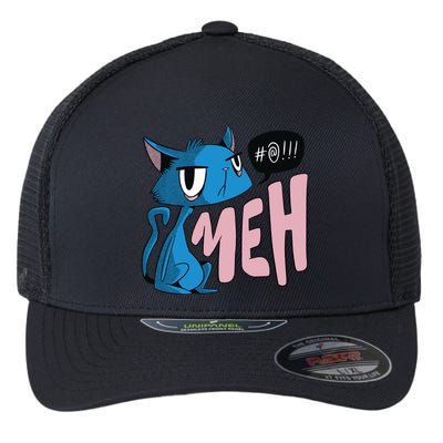 Annoyed Cat Meh Flexfit Unipanel Trucker Cap