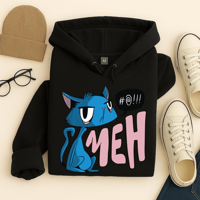 Annoyed Cat Meh Hoodie