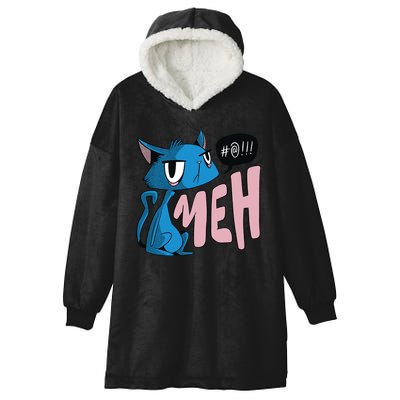 Annoyed Cat Meh Hooded Wearable Blanket