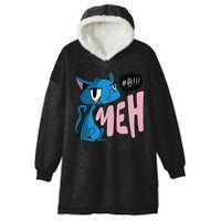 Annoyed Cat Meh Hooded Wearable Blanket