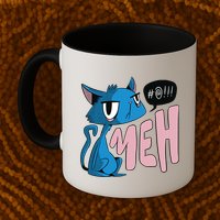 Annoyed Cat Meh Mug