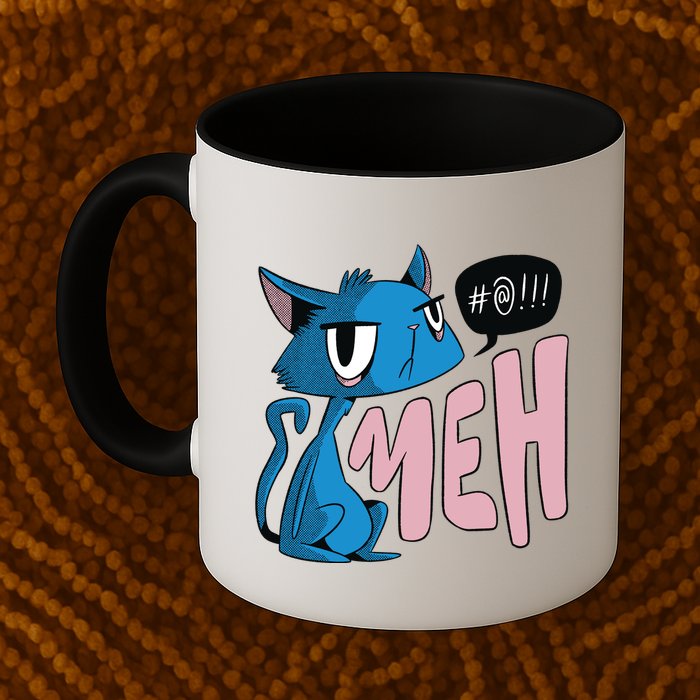 Annoyed Cat Meh Mug