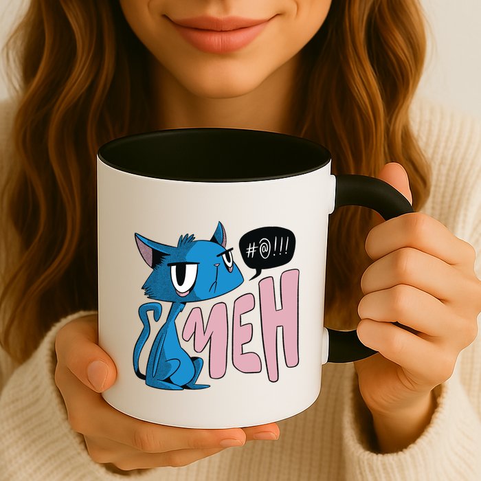 Annoyed Cat Meh Mug