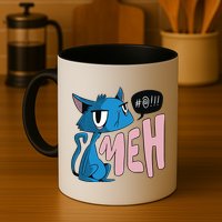 Annoyed Cat Meh Mug