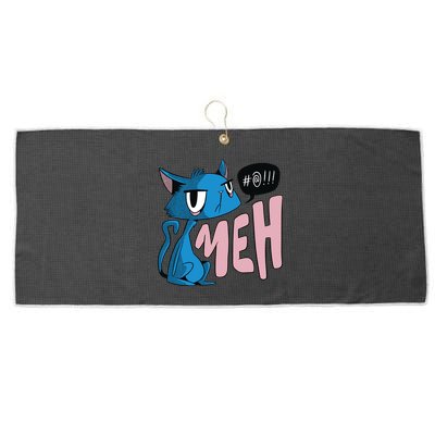 Annoyed Cat Meh Large Microfiber Waffle Golf Towel