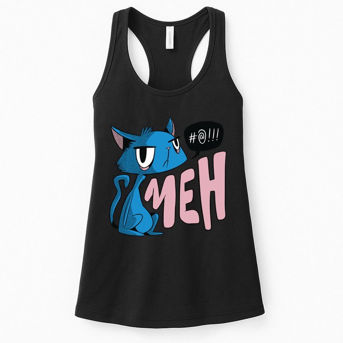 Annoyed Cat Meh Womens Tank Top