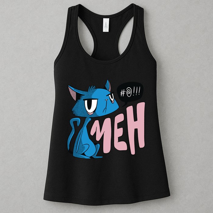 Annoyed Cat Meh Womens Tank Top
