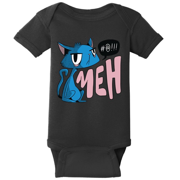 Annoyed Cat Meh Baby Bodysuit
