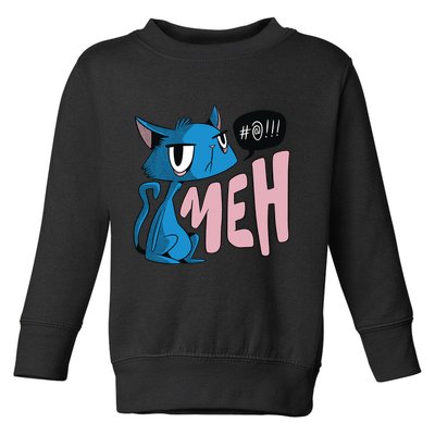 Annoyed Cat Meh Toddler Sweatshirt