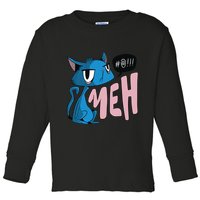 Annoyed Cat Meh Toddler Long Sleeve Shirt