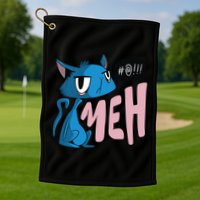 Annoyed Cat Meh Golf Towel